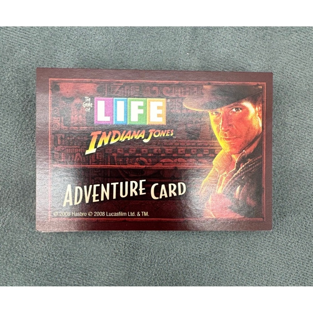 Hasbro The Game of Life Indiana Jones Edition 40 Adventure Cards Replacement
